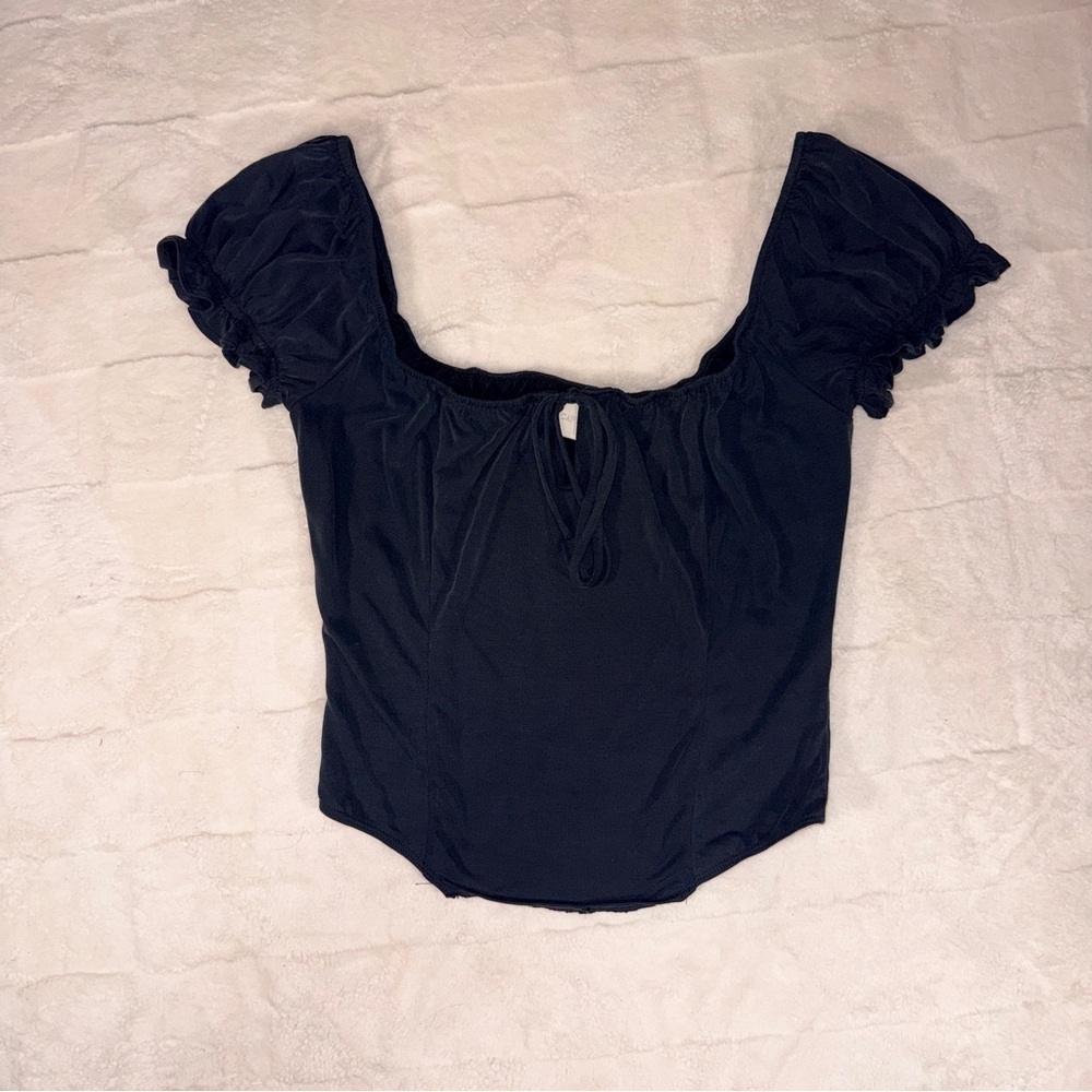Capulet Black Ruffled Blouse Small